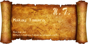 Makay Tamara névjegykártya